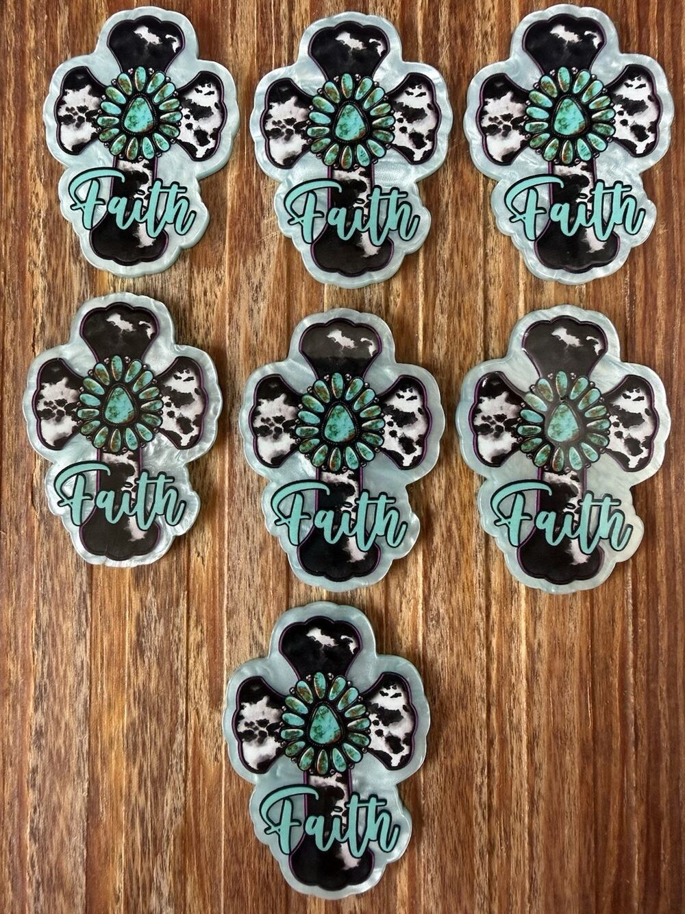 7 Pc Faith Acrylic Flatbacks